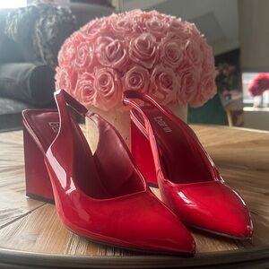 Bar III Red Chunky Heel